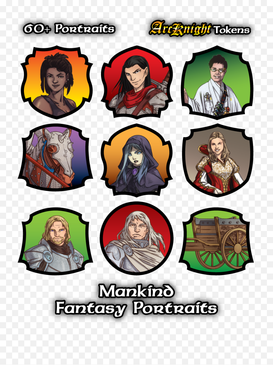 Akt Portraits - Mankind 67 Pc Set U2014 Arcknight Png,Elf Fantasy Icon