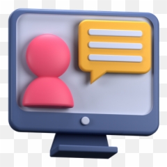 Online Chat Icon - Download Glyph Style Computador 3d png