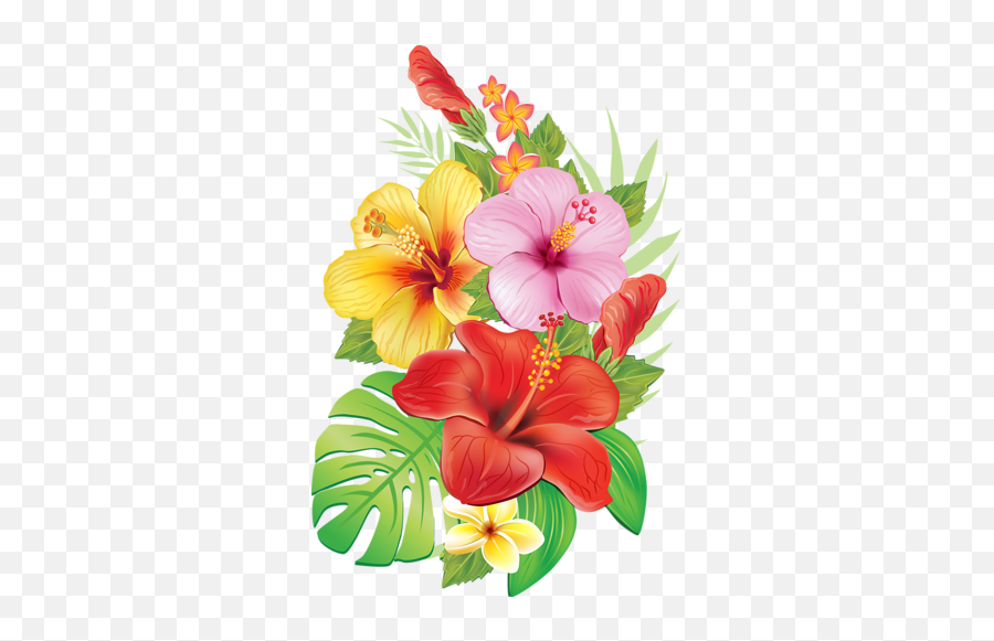 Moana Flowers Clipart - Tropical Flowers Png,Hawaiian Flowers Png