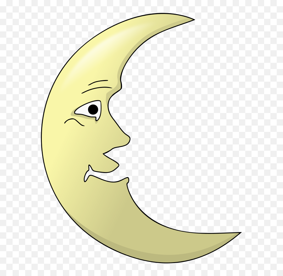 Crescent Face Illustration And - Animated Moon Clipart Png,Moon Clipart Png