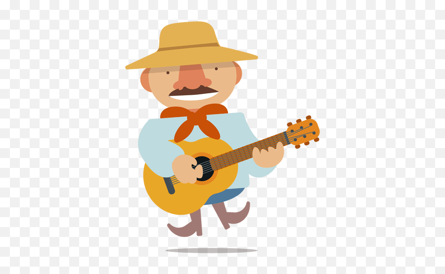 Man Guitarist Illustration - Transparent Png U0026 Svg Vector File Homem De Chapeu Tocando Viola Desenho Png,Cartoon Guitar Png