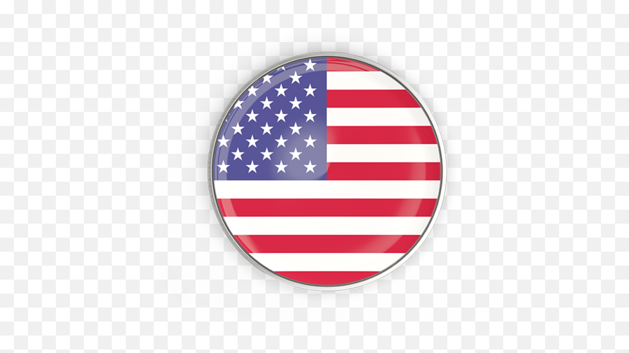 Round Button With Metal Frame - America Flag Button Png,Metal Frame Png