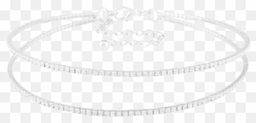 Twins Circle Rhinestone Choker Necklace Golden Silver - Bracelet Png,Choker Png