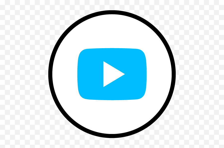 Blue Youtube Icon - Round Youtube Icon Blue Png,What Font Is The Youtube Logo