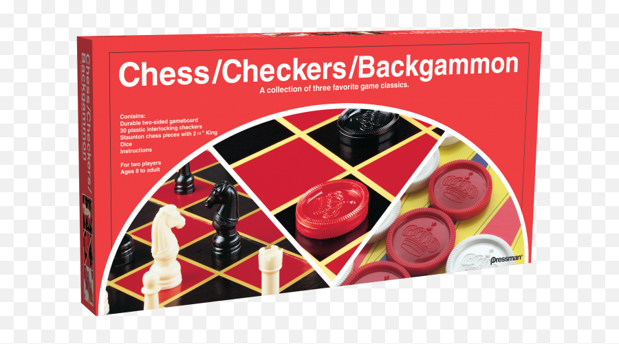 Checkers Chess Backgammon Set U2014 Pressman Toy - Chess Checkers Backgammon Png,Checkers Png