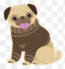 Pug Puppy Dog Breed Pet Toy - Cute Pug Vector Png Free,Pug Png
