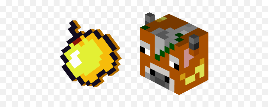 Minecraft Golden Apple Cow Cursor - Minecraft Golden Apple Png,Minecraft Cow Png