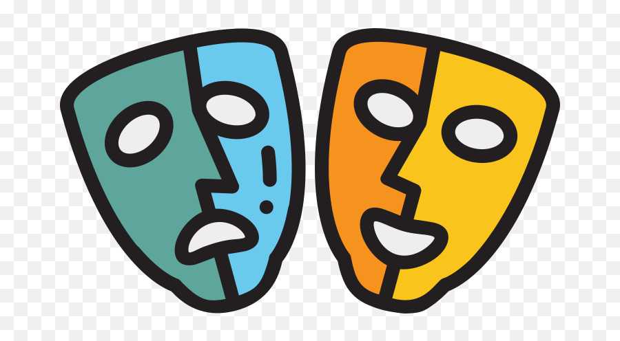 Comedy Tragedy Masks - Clip Art Png,Comedy And Tragedy Masks Png
