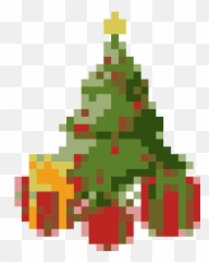 Holiday Edition - Transparent Christmas Tree Pixel Art png