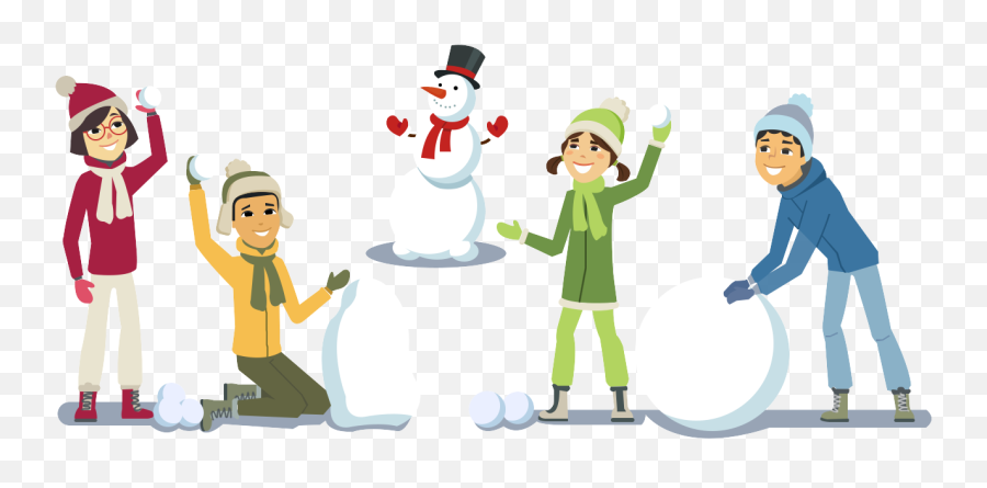 Winter Snowman Playing Snowball - Illustration Png,Snowball Png