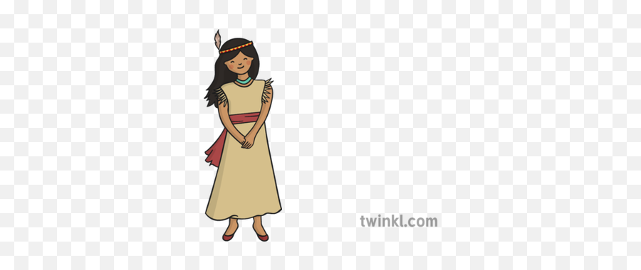 Pocahontas Illustration - Twinkl Cartoon Png,Pocahontas Png