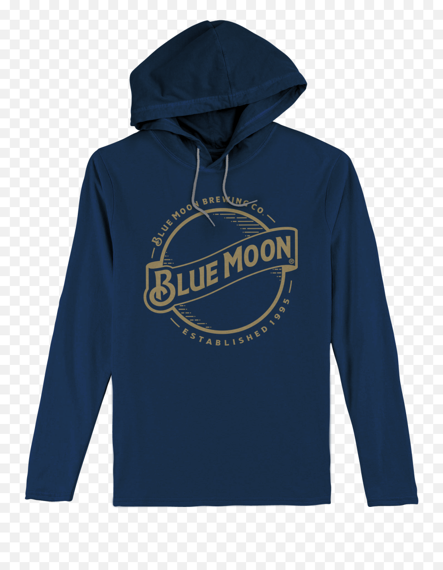 Blue Moon Gold Logo Hooded Jersey T - Shirt Navy Png,Gold Logo