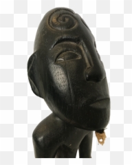 African Statue Totem With Goatee - Carving png