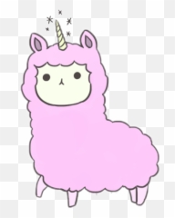 Download Alpaca Animal Kawaii Unicorn Pink - Kawaii Llama Kawaii Rainbow Cartoon Unicorn Png,Llama Transparent