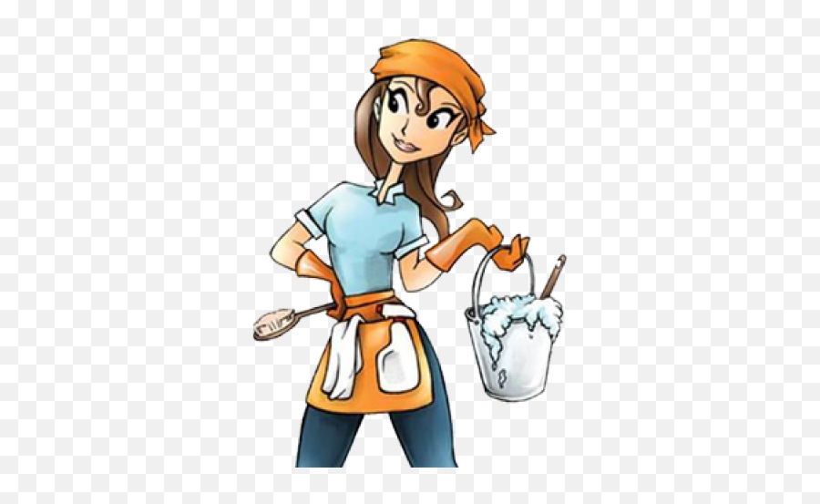 Cleaning Lady Clipart - 2 Girls And A Bucket Png,Cleaning Lady Png