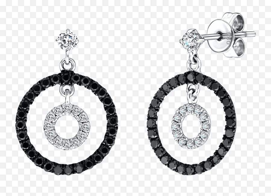 Download Hd Double Hoop Earrings Pave Set In - Earrings Solid Png,Hoop Earrings Png