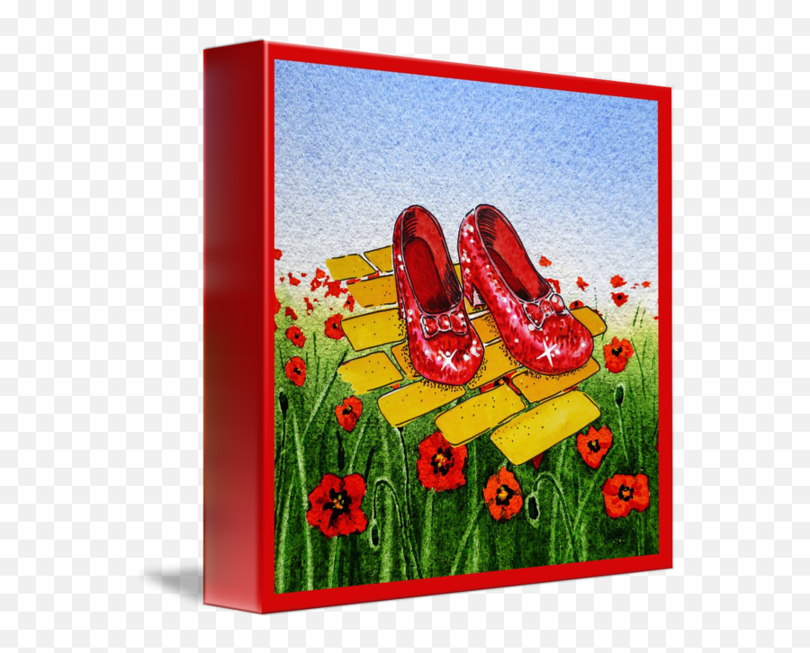 Ruby Slippers Yellow Brick Road Red Poppies By Irina Sztukowski - Wizard Of Oz Ruby Slippers Png,Ruby Slippers Png