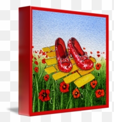Ruby Slippers Yellow Brick Road Red Poppies By Irina Sztukowski - Wizard Of Oz Ruby Slippers Png,Ruby Slippers Png