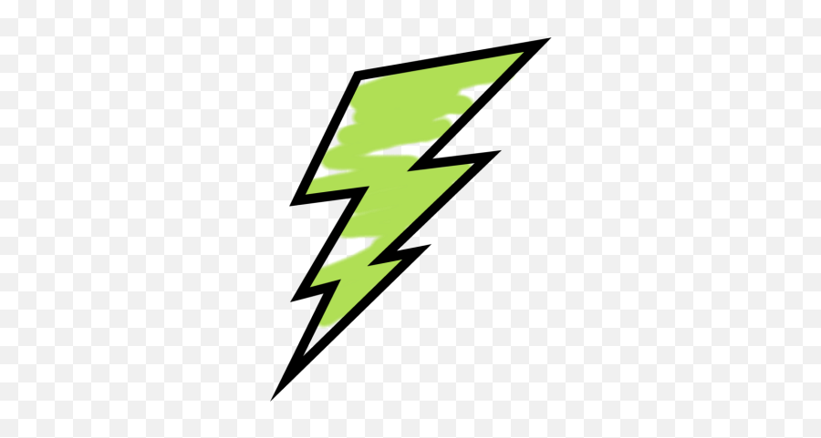 Green Painted Lightning Bolt Clip Art - Cartoon Green Lightning Bolt Png,Green Lightning Png