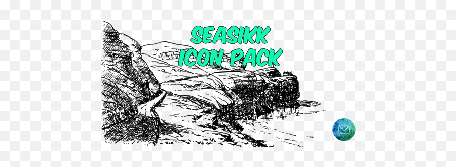 Seasikk Icon Pack - Cartoon Black And White Cliff Png,Glasklart Icon