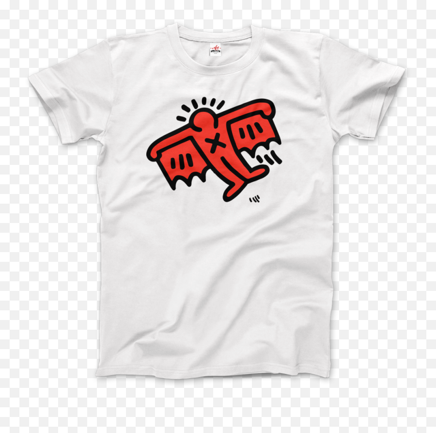 Keith Haring Flying Devil Icon 1990 Street Art T - Shirt Kurt Cobain T Shirt Png,Icon Tee Shirts