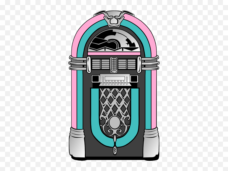 Pink And Blue Jukebox Clip Art - Blue Jukebox Clipart Png,Jukebox Icon