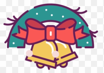 Garland With Bells Bow Christmas - Girly png