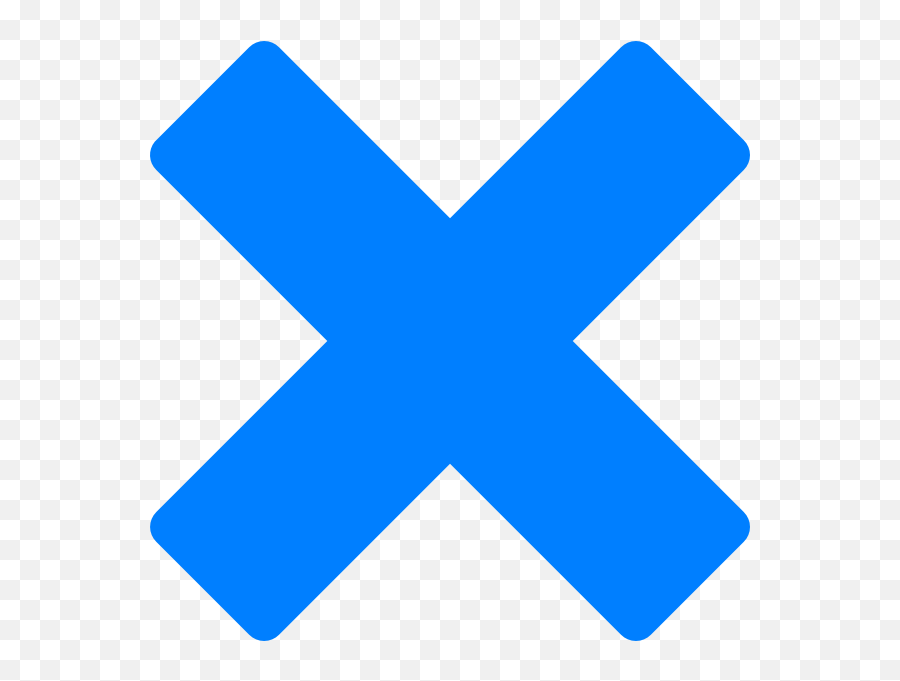 Blue Cross Clip Art - Blue Multiplication Sign Png,Incorrect Icon