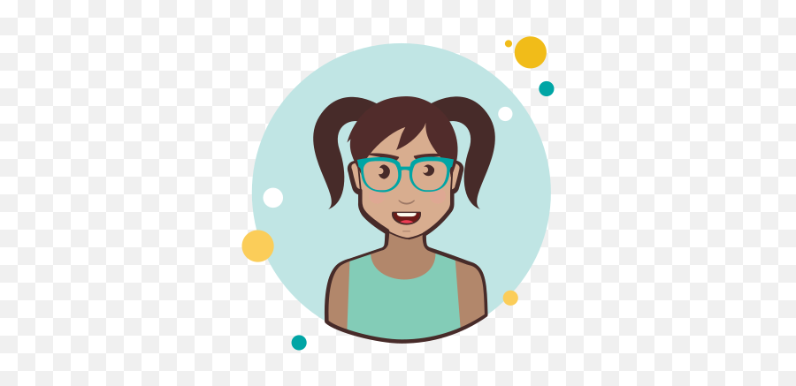 Two Ponytails Hair Lady With Green - Woman Icons8 Png,Icon Looks Like A Kid With Ponytail