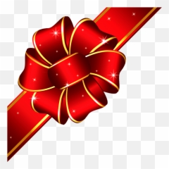 Bow Tie Png Fee Download - Corner Red Ribbon Png