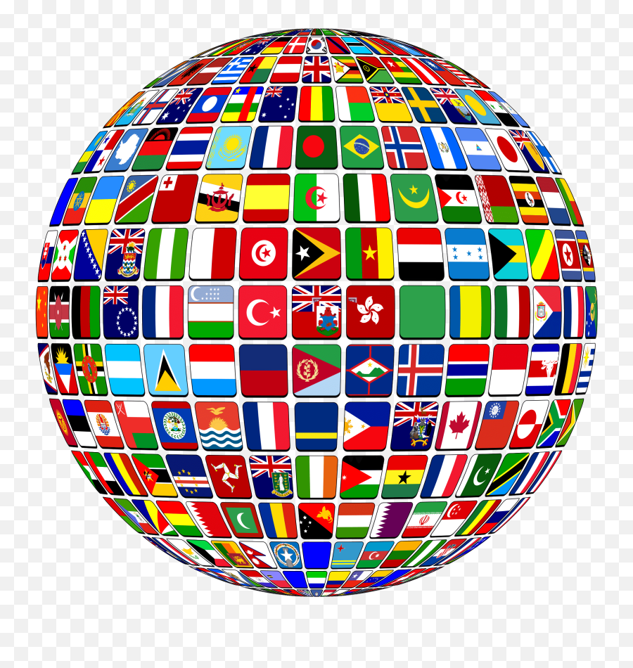 Globe Flags Transparent Png - Stickpng World Flag Globe,Globe Silhouette Png