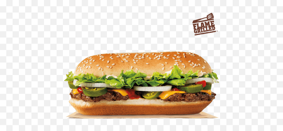 Extra Long Jalapeno Cheeseburger - Burger King Jalapeno Burger M Png,Burger Png