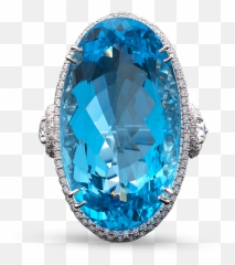 Download Aquamarine And Diamond Ring - Diamond Png,Aquamarine Png