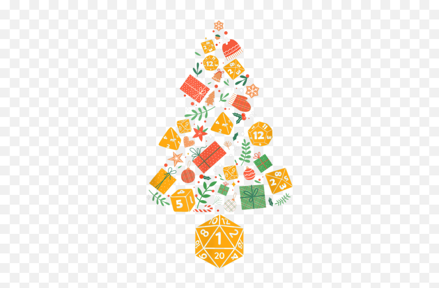 Rpg Roleplaying Fantasy Xmas Gamer Christmas Tree D20 Dice T - Dot Png,How To Make Nice Icon Tumblr Art