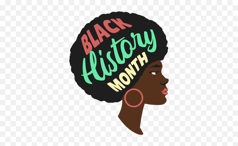 Black History Month Woman Earring Flat - Black History Month Png,Black Woman Png