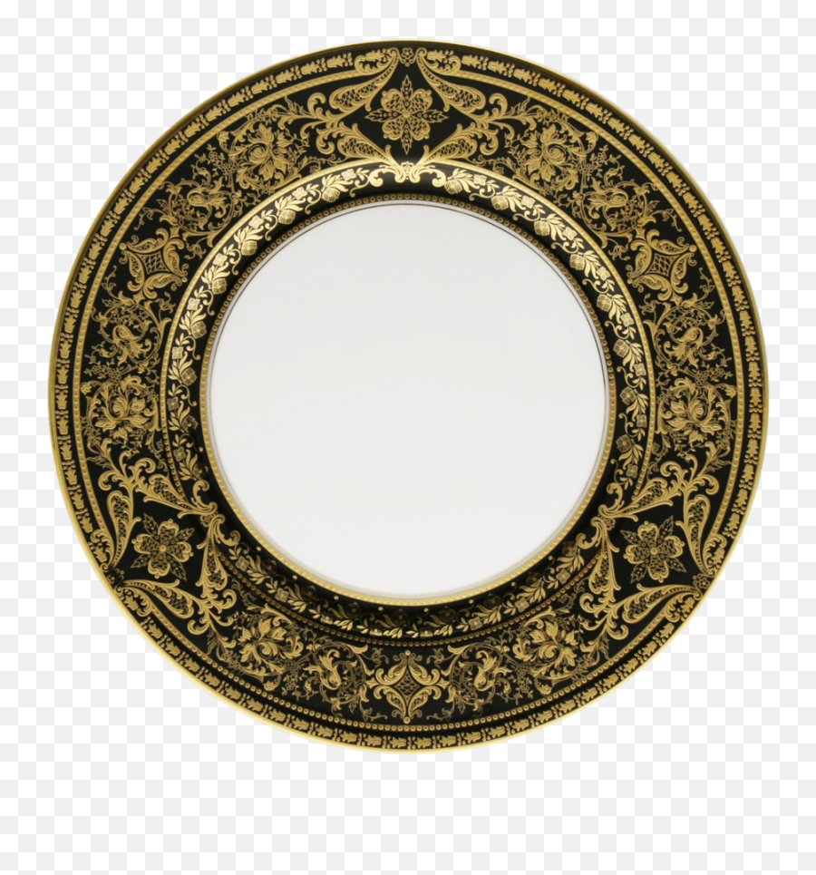 Haviland Matignon - Black U0026 Gold Dinner Plate Price Circle Png,Dinner Plate Png