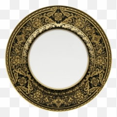 Haviland Matignon - Black U0026 Gold Dinner Plate Price Circle Png,Dinner Plate Png