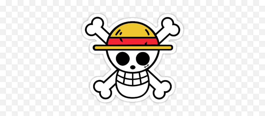 Luffy Strawhat Jolly Roger Sticker - One Piece Logo Png,Jolly Roger Png