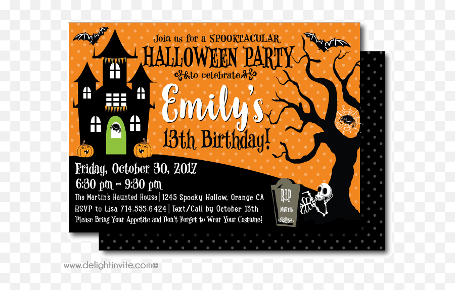 Library Of Halloween Invitation Svg Stock Png Files - Haunted House Birthday Invitations Templates,Halloween Party Png