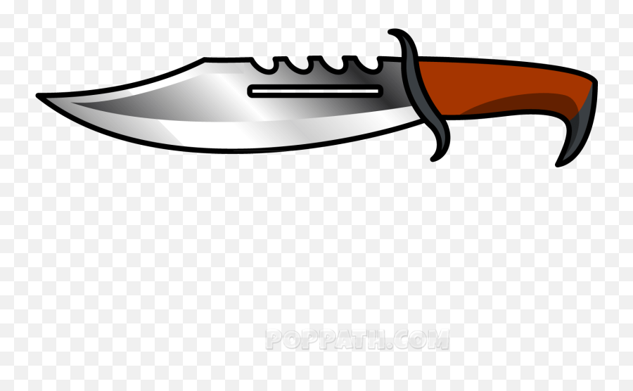 How To Draw A Knife U2013 Pop Path - Bowie Knife Clipart Png,Knife Emoji Png