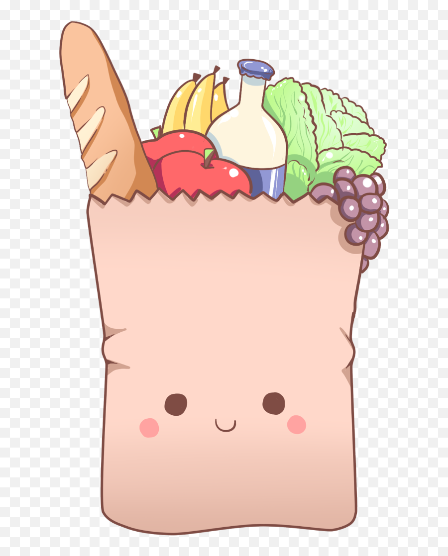 Kawaii Grocery Clipart - Clip Art Png,Groceries Png