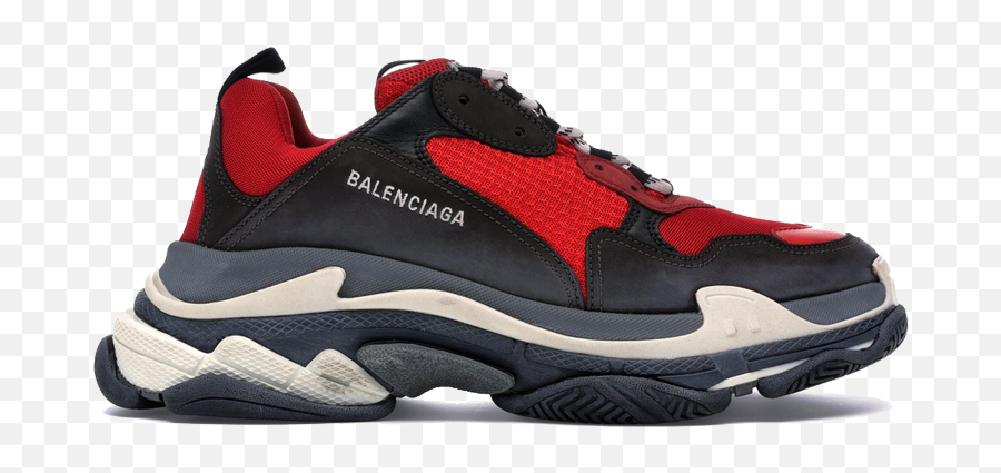 Balenciaga Triple S Red Black Png