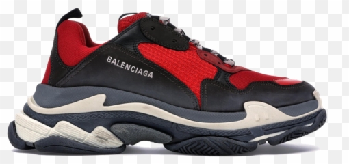 Balenciaga Triple S Red Black Png