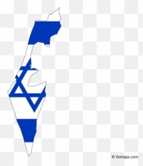 Flag Map Of Israel - Png