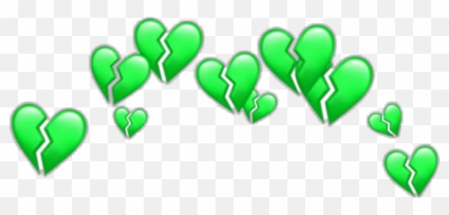 Download Transparent Heart Crown Png - Green Broken Heart Emoji,Macbook Hearts Png