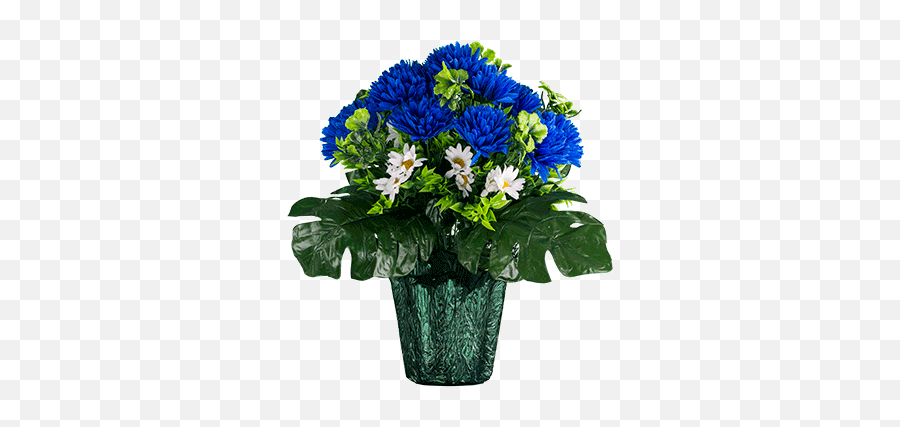 Blue Mum With White Daisy - Vase Png,White Daisy Png
