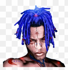 Xxxtentacion With Blue Hair Png Image - Xxx Tentacion,Xxxtentacion Png