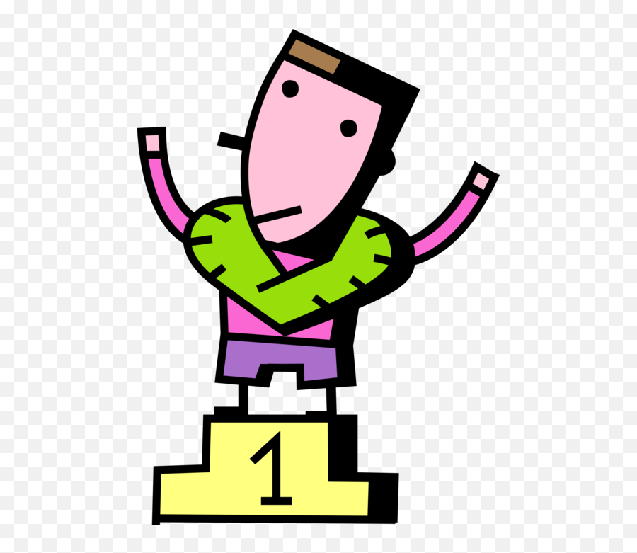 Podium Clipart Athlete Winner - Drawing Png,Winner Transparent