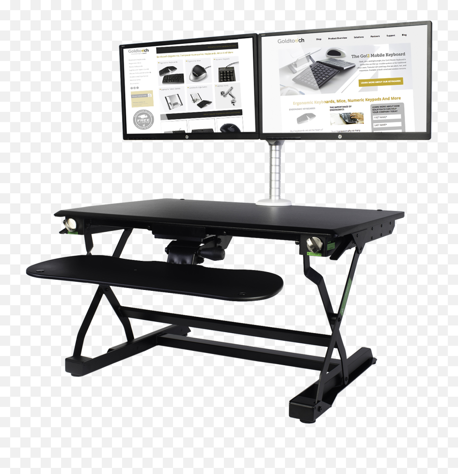 Easylift Desk Adjustable Standing Elevates - Goldtouch Kov Elp B Png,Desk Transparent