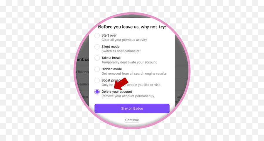 How To Delete Badoo Account - Dot Png,Badoo Notification Icon